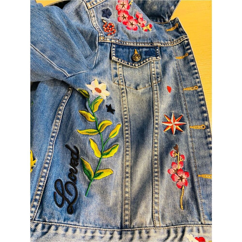 Gucci California Embroidered GG Denim Jacket Size Small - Picture 12 of 17